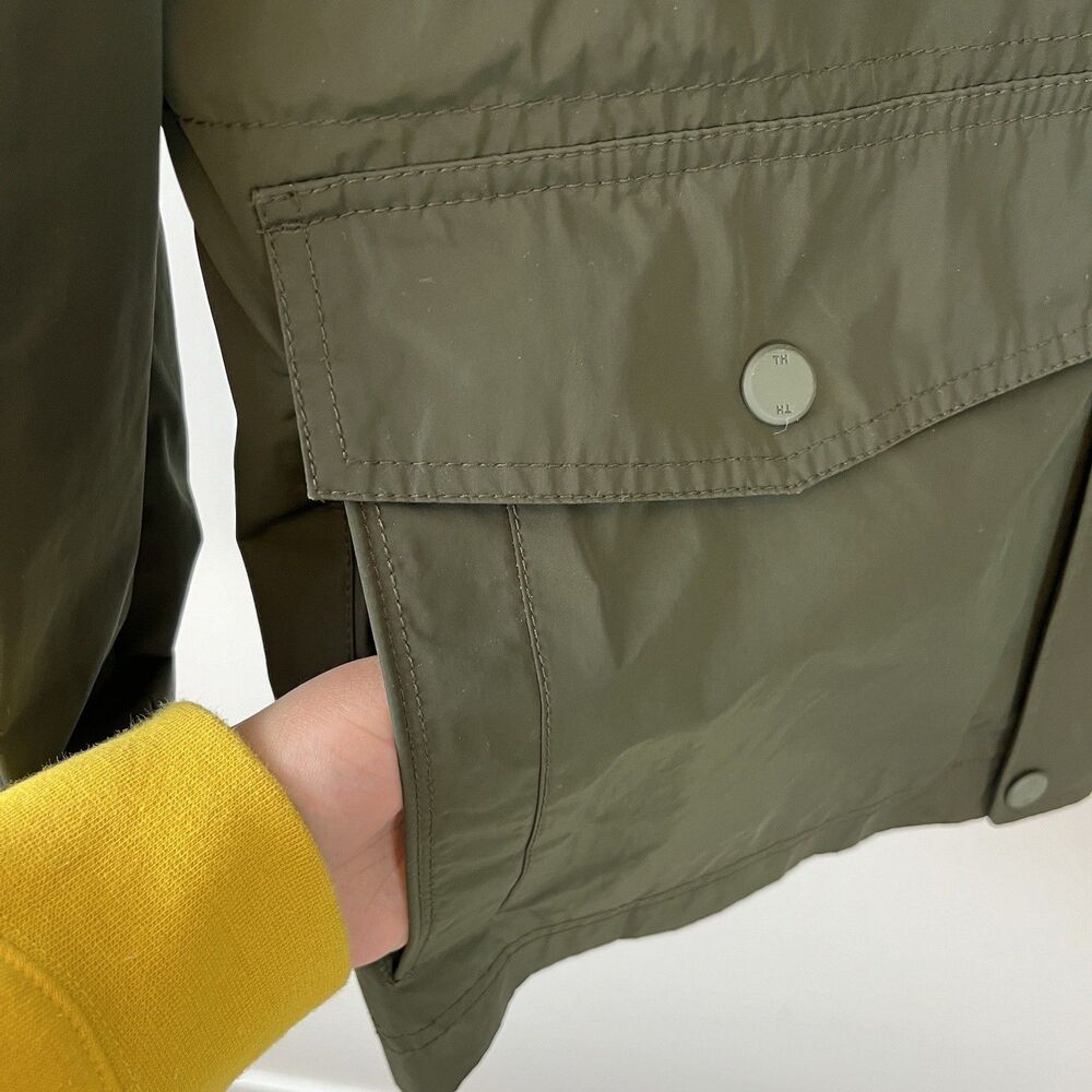 Tommy Hilfiger Men's Nylon Deerfield Zip Up Jacket Green Built in Hood Sz Large - Picture 9 of 14